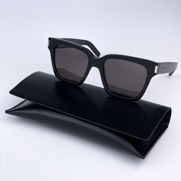 NEW Saint Laurent New Wave SL507 001 Black Gray Square Unisex Sunglasses - Picture 6 of 15